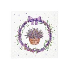 Peceta dekupazhi - LAVENDER BASKET - 1pc